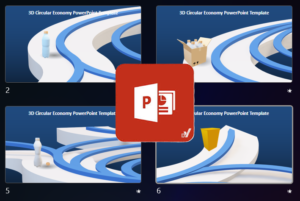 قالب پاورپوینت کسب و کار چرخه‌ای بصورت سه بعدی متحرک
